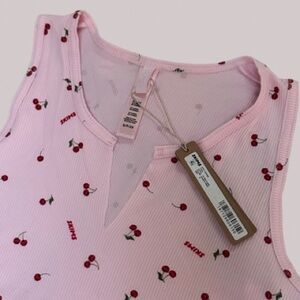 NWT SKIMS Soft Lounge Split Neck Tank in Cherry Blossom